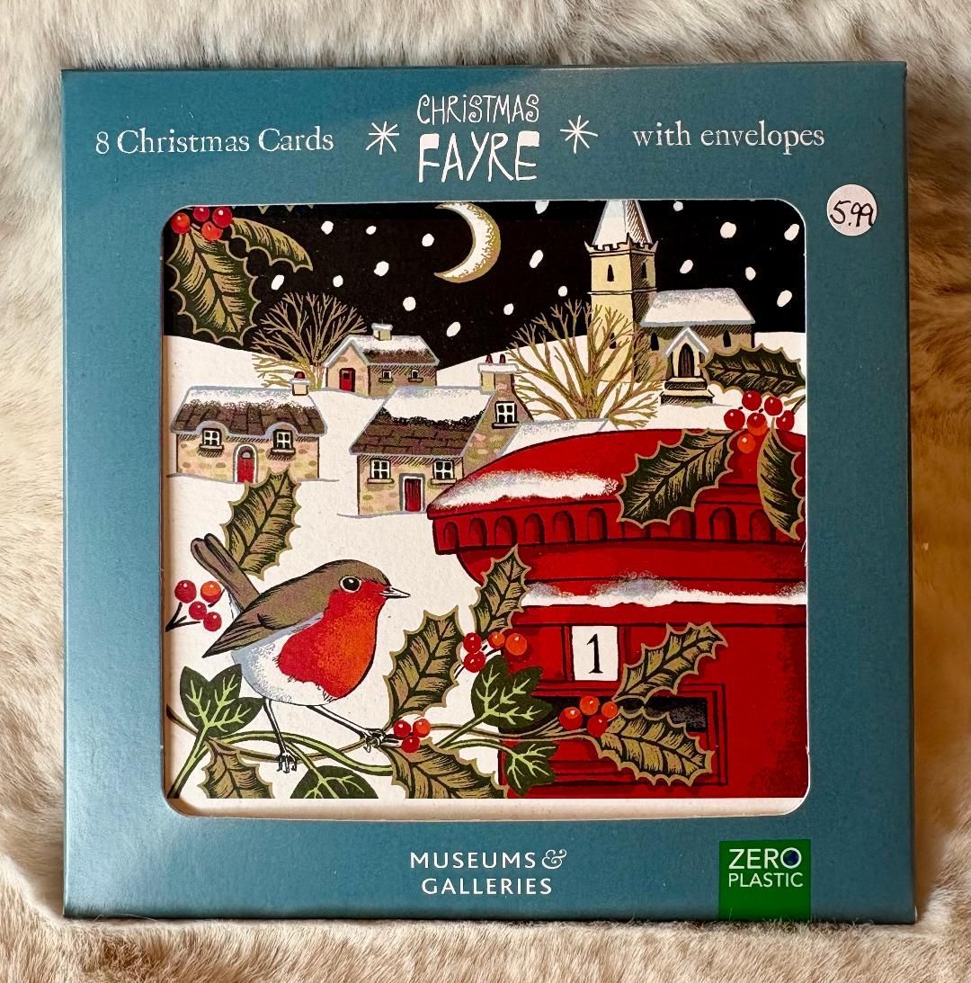'Midnight Robin' Pk8 Xmas Cards