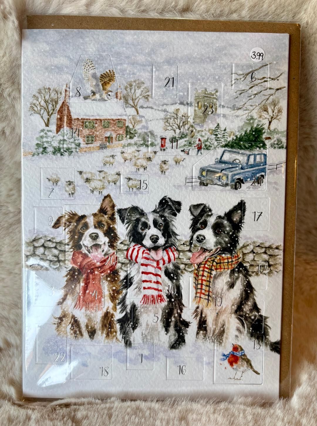 'While Shepherds Watched' Advent Calendar Card