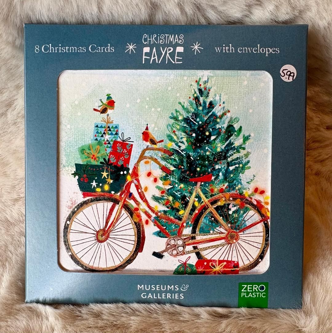 'Christmas Bike' Pk8 Xmas Cards
