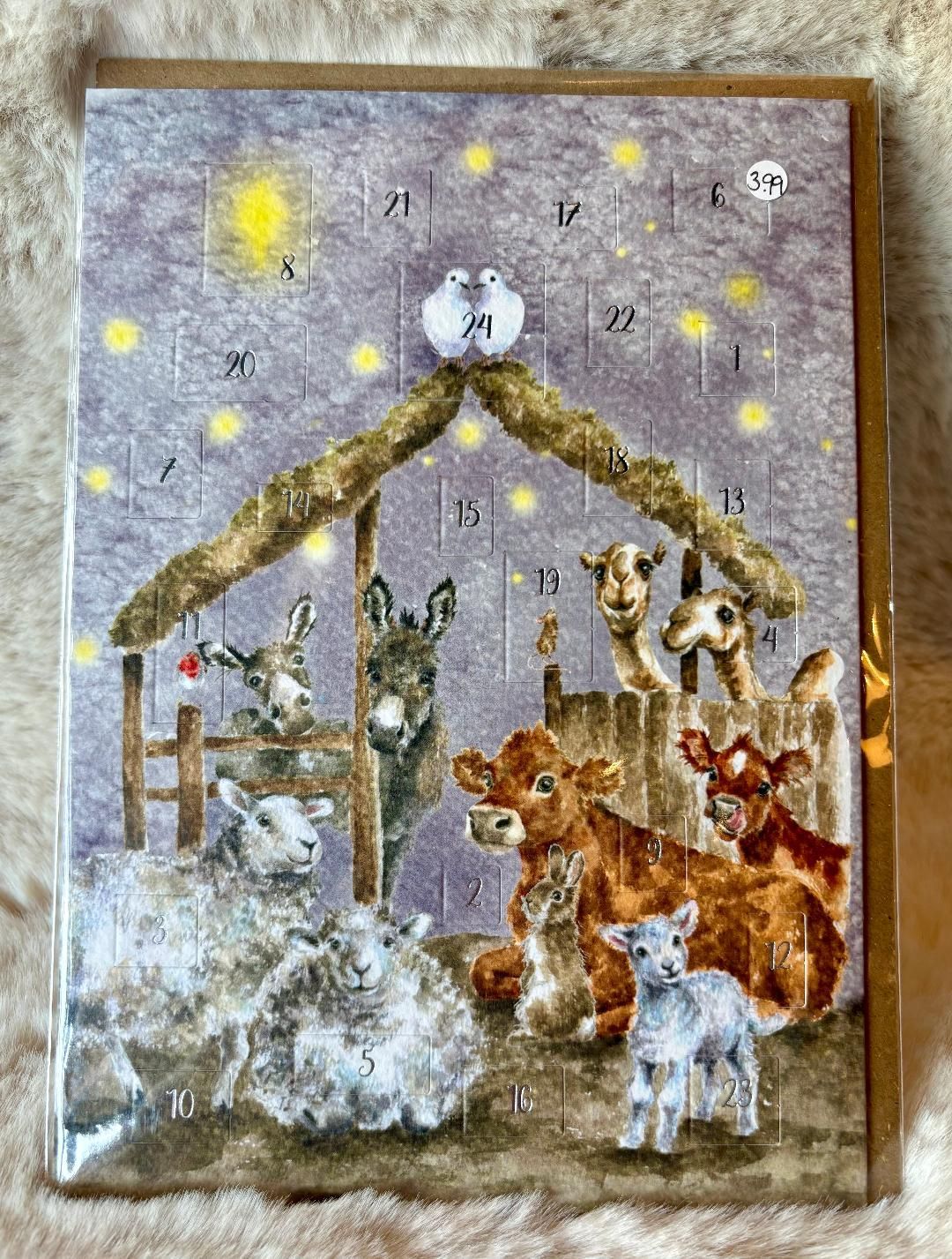 'Away/Manger' Advent Calendar Card