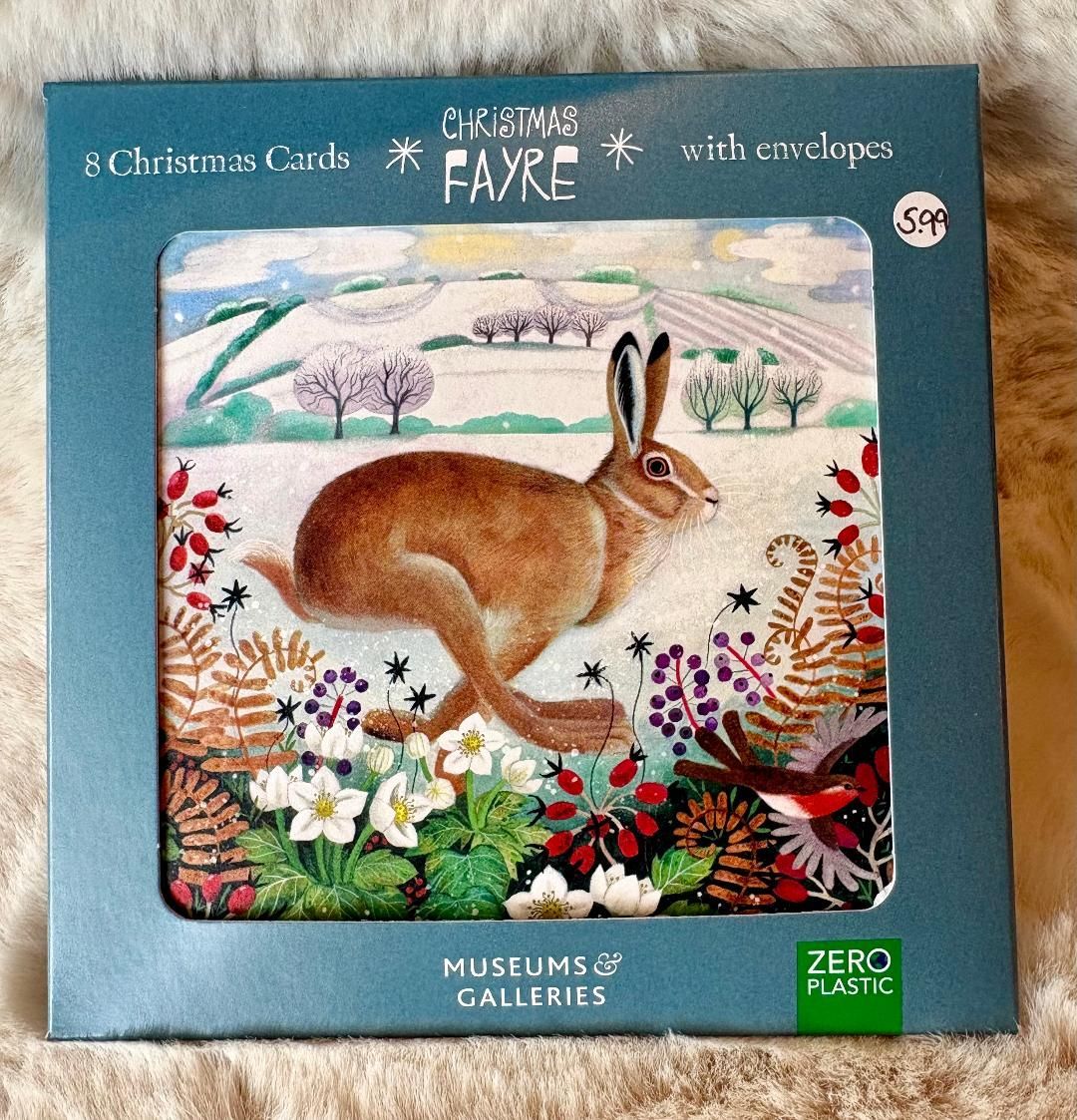 'Winter Hare' Pk8 Xmas Cards
