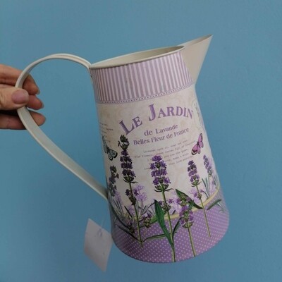 Planter watering can with lavender pattern
