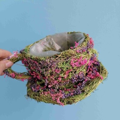 Cache-pot wicker cup lilac