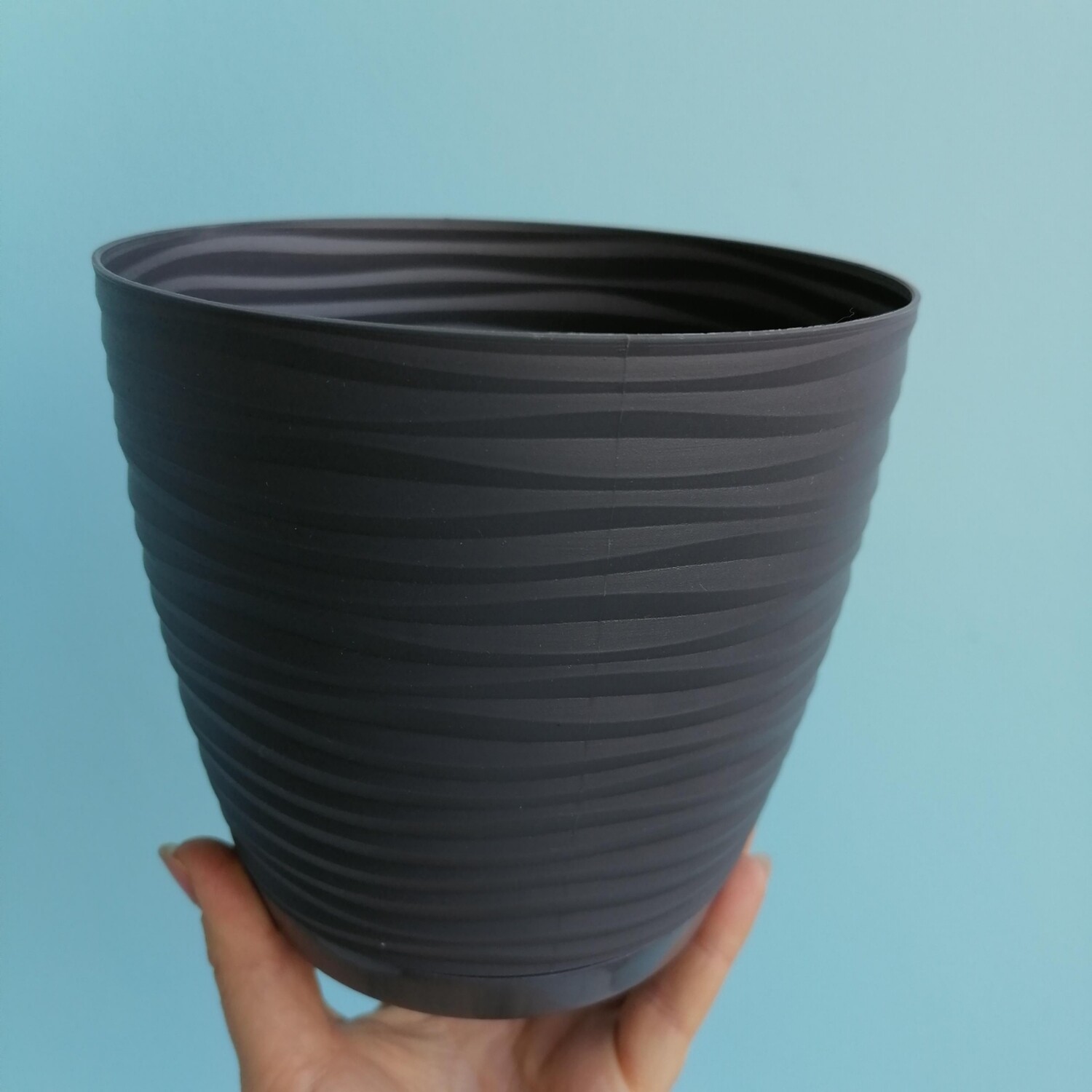 Pot with tray gray