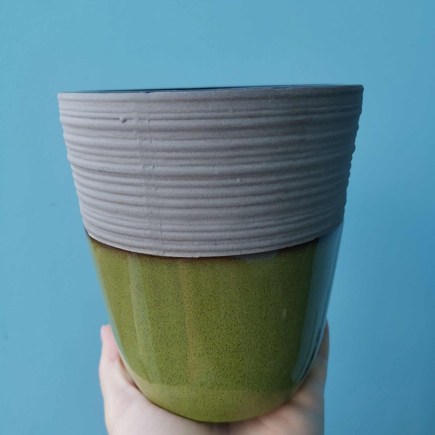 Vase green ceramic