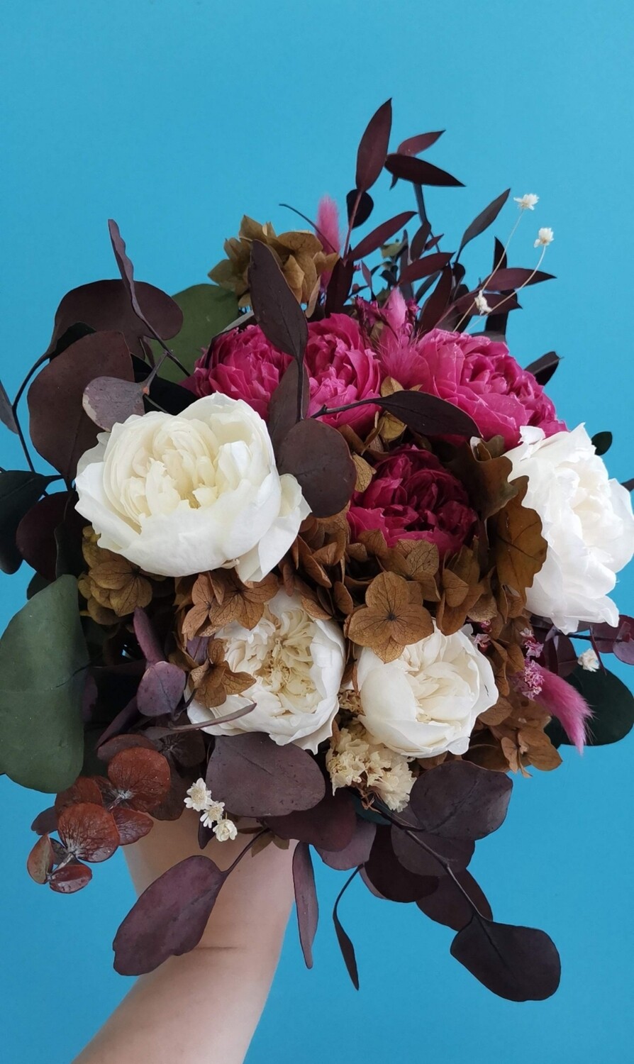 Wedding bouquet with garden roses