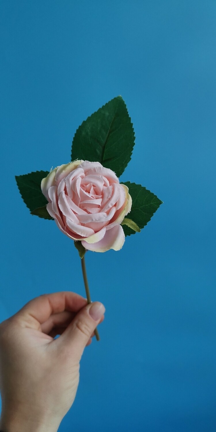 Роза кустовая розовая искусственная