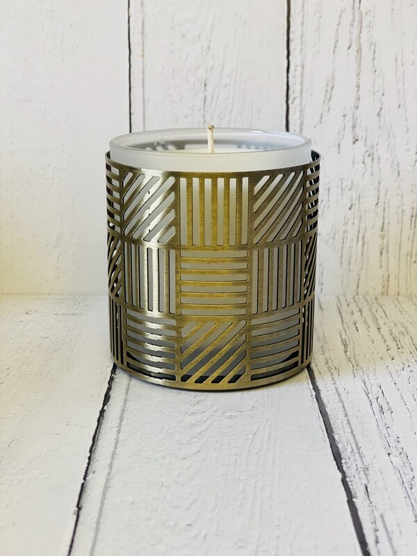 Crosshatch Holder & classic candle : Clear