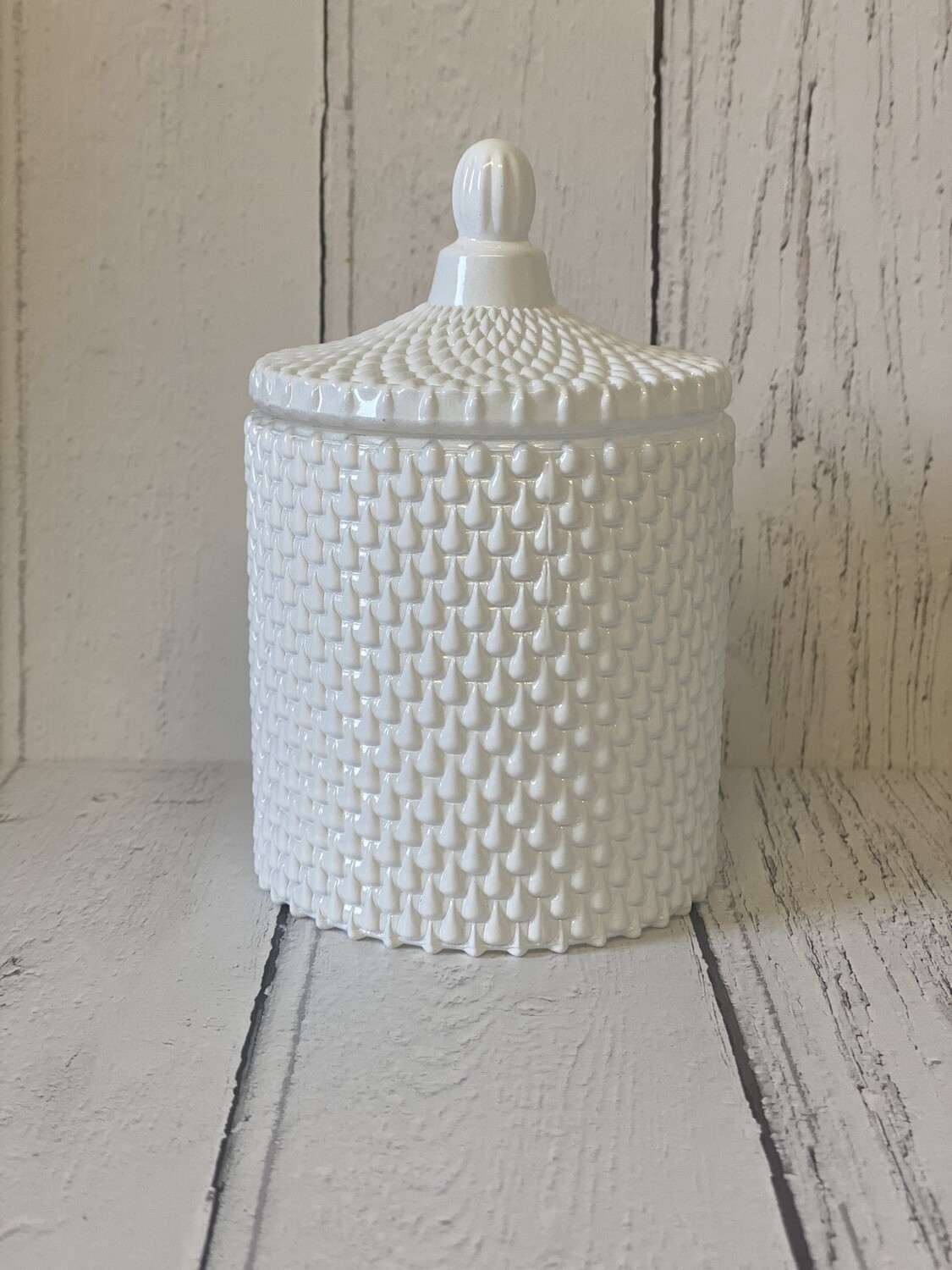 Raindrop Geo Candle : White