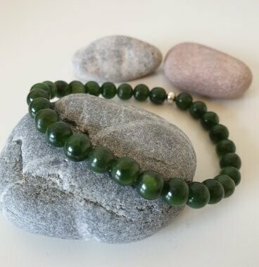 Bracelet jade nephrite 6mm