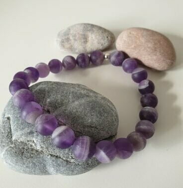 Bracelet amethyste mat 8mm