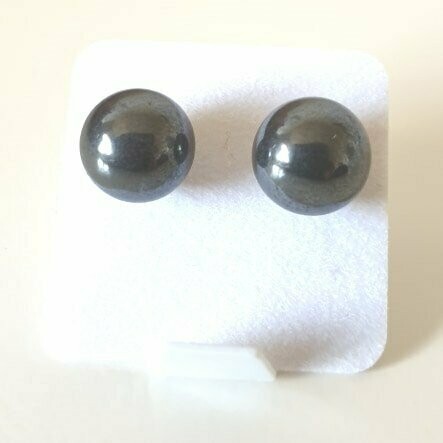 Boucles clous hematite