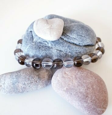 Bracelet quartz fume et cristal de roche 6