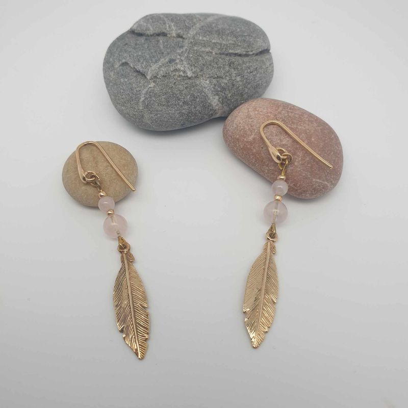 BO Quartz rose plume amérindienne