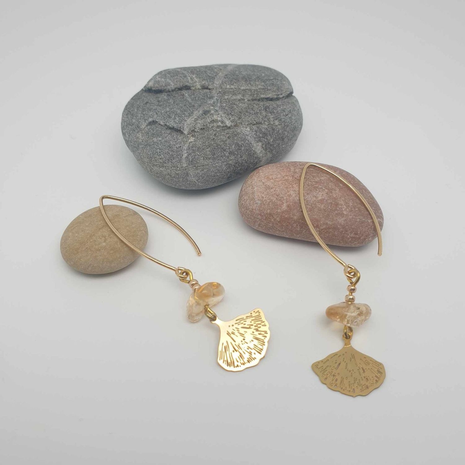 BO Citrine feuille de ginkgo