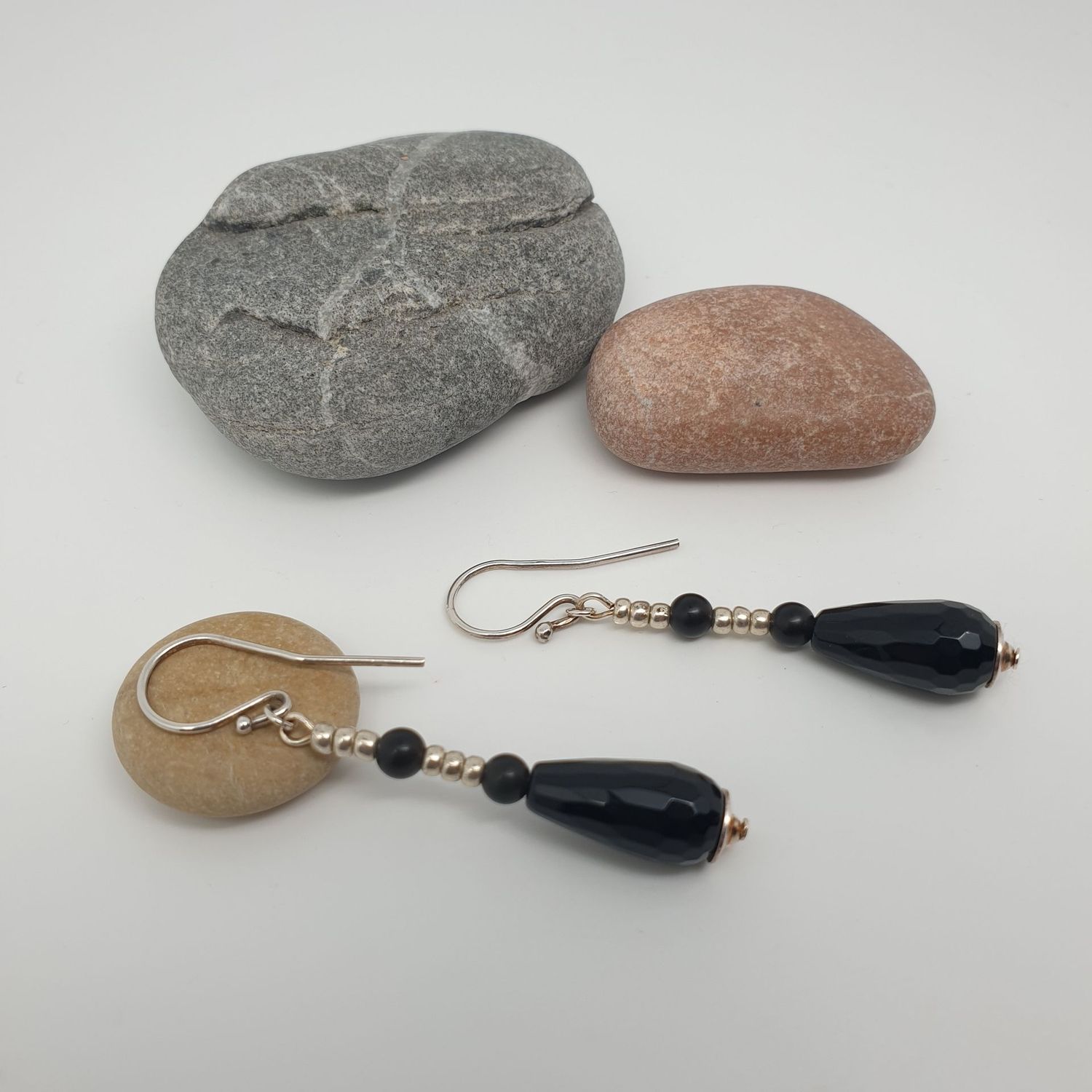 Boucles onyx goutte