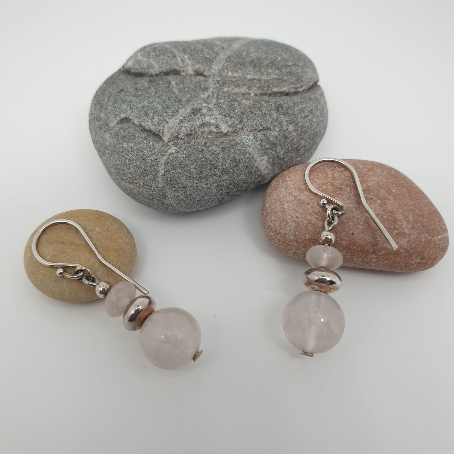 Boucles quartz rose 2