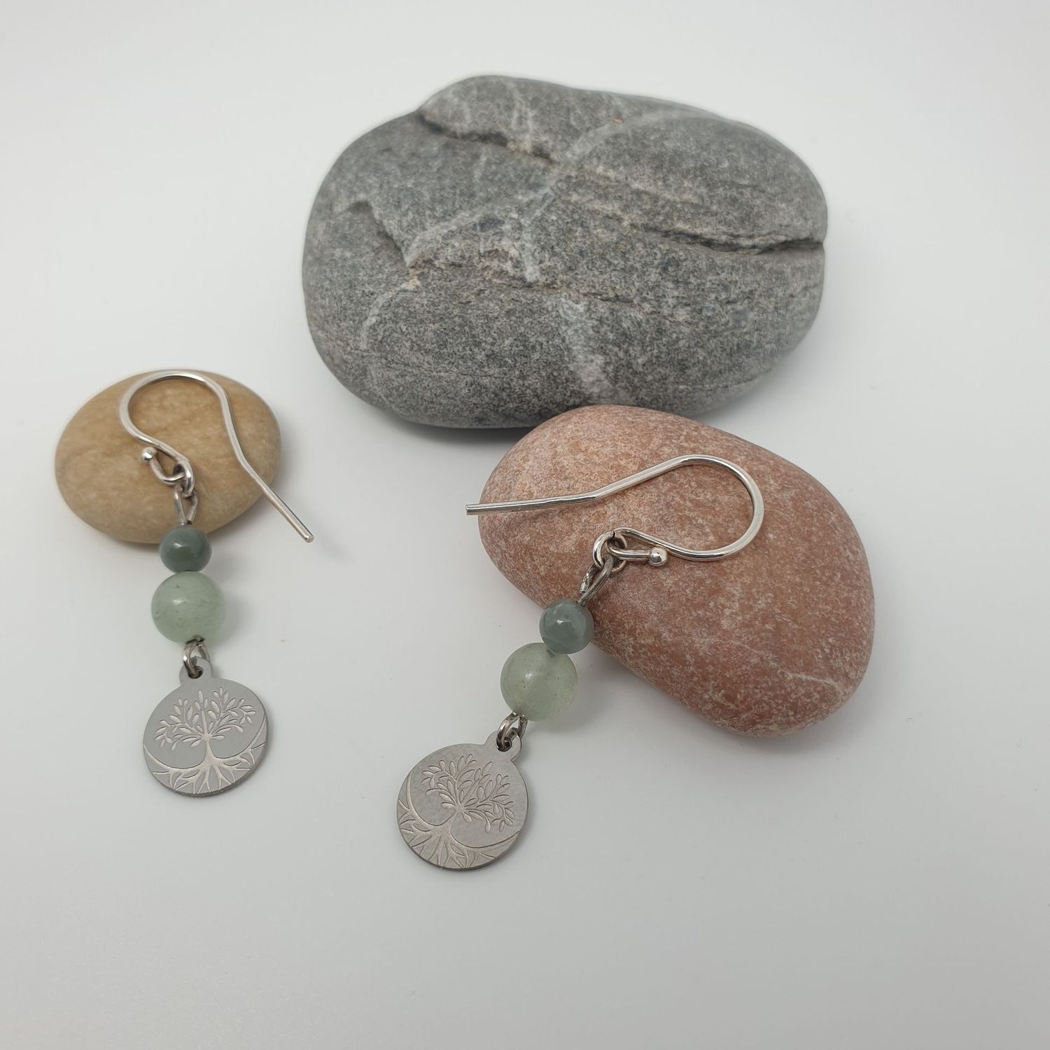 Boucles aventurine arbre de vie
