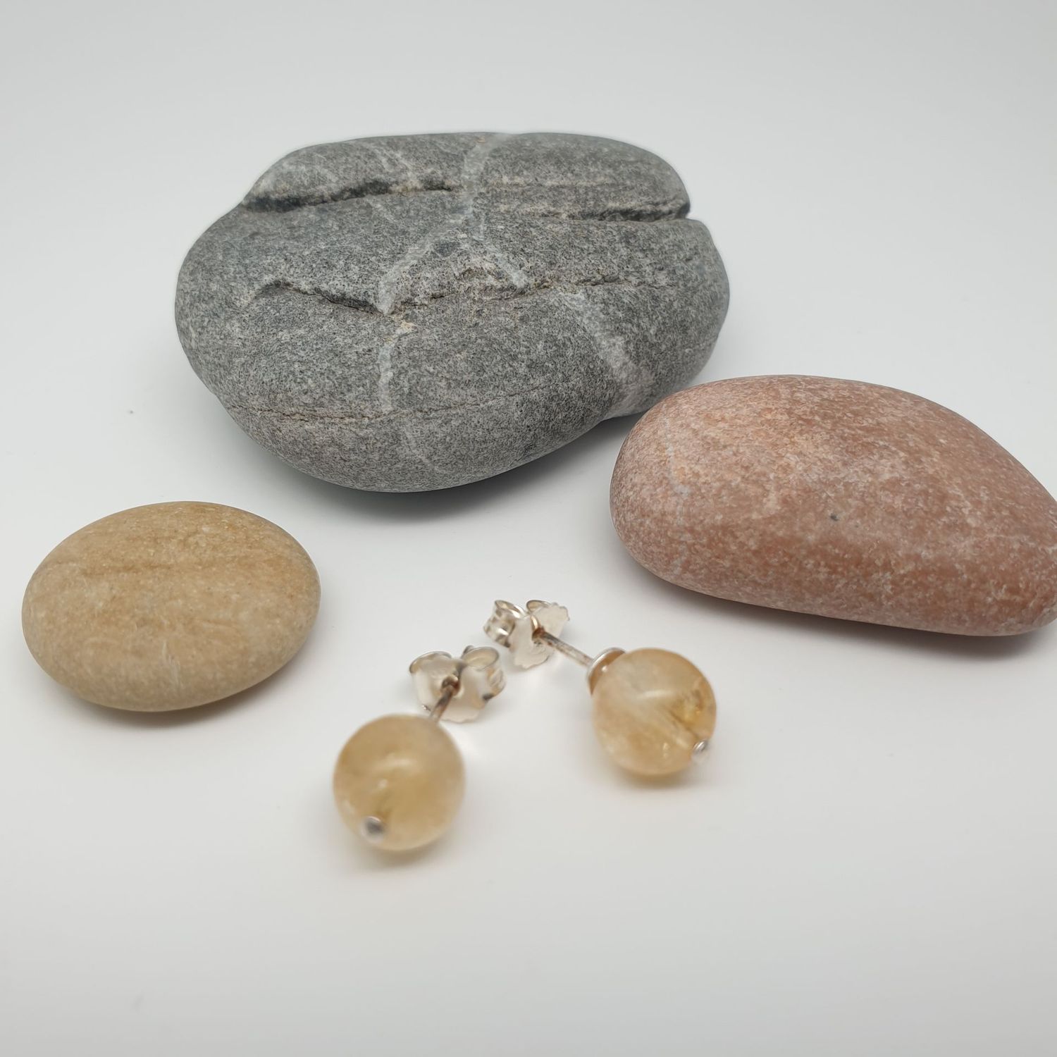 Boucles clous citrine