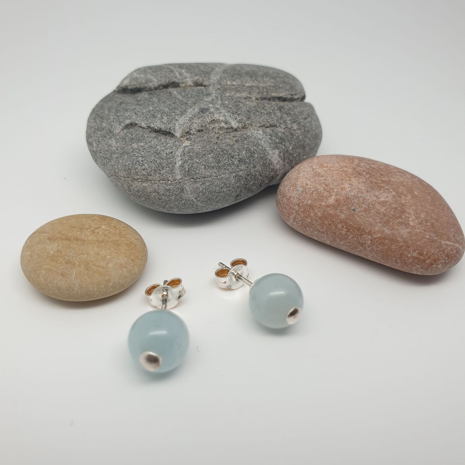 Boucles clous aigue marine