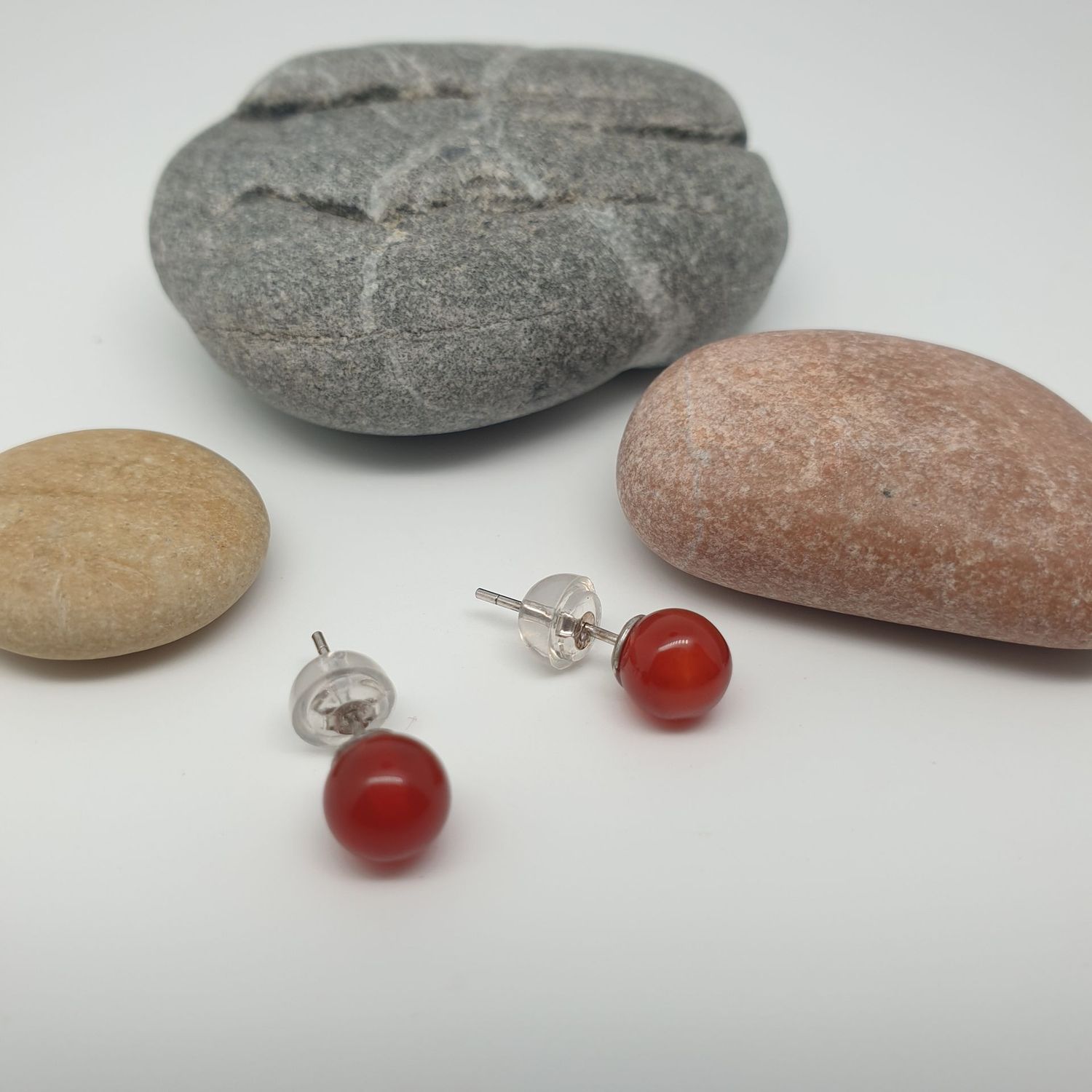 Boucles clous cornaline 6