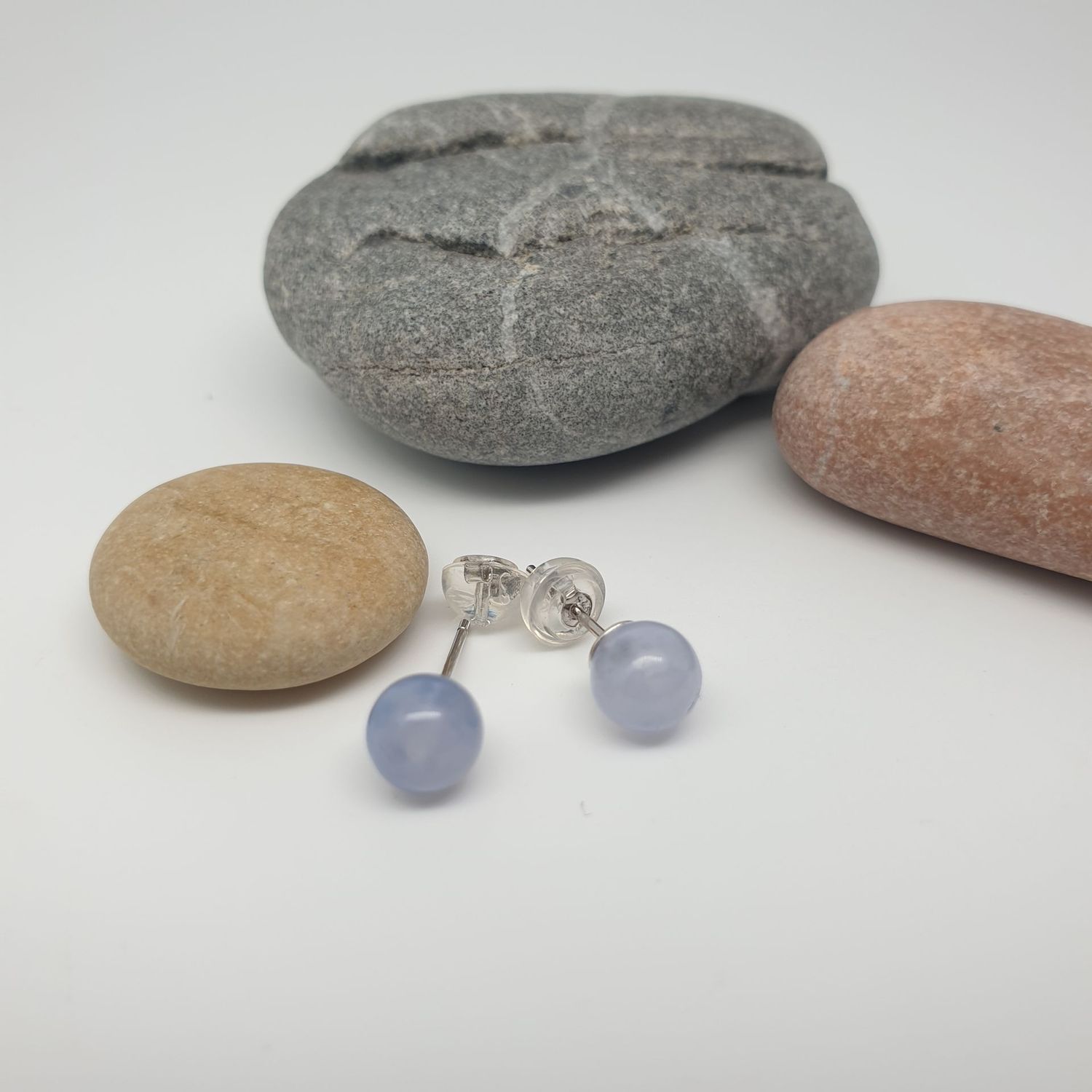 Boucles clous calcédoine 6