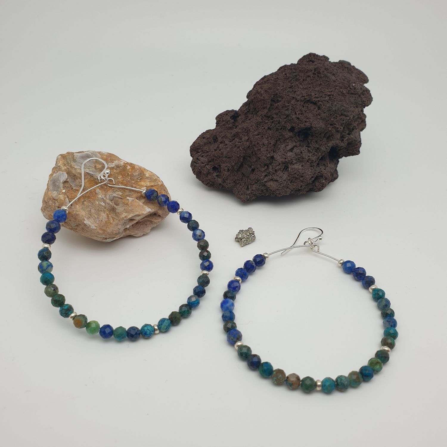 Créoles azurite chrysocolle Créoles azurite chrysocolle