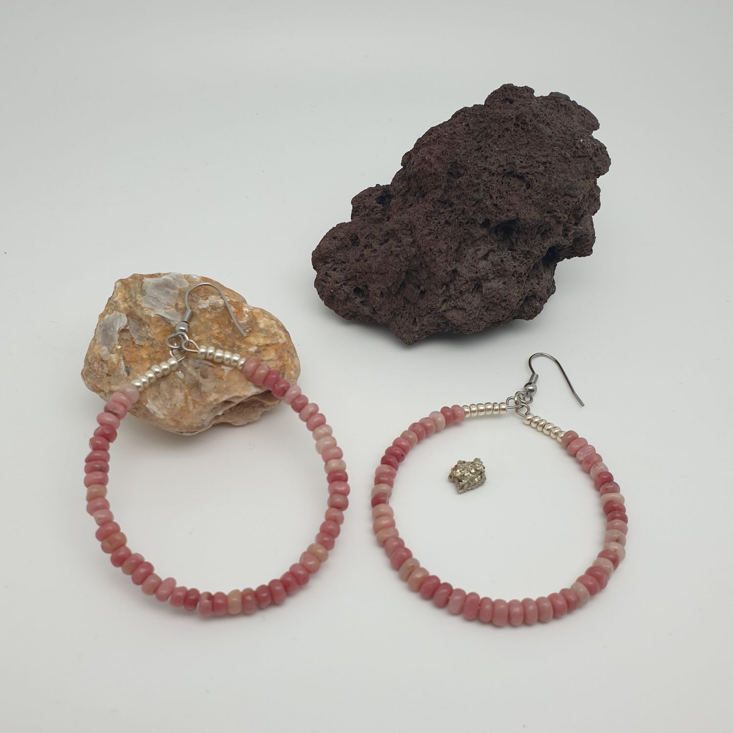 Créoles rhodonite Créoles rhodonite