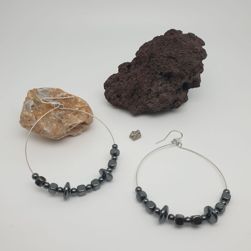 Créoles hématite 