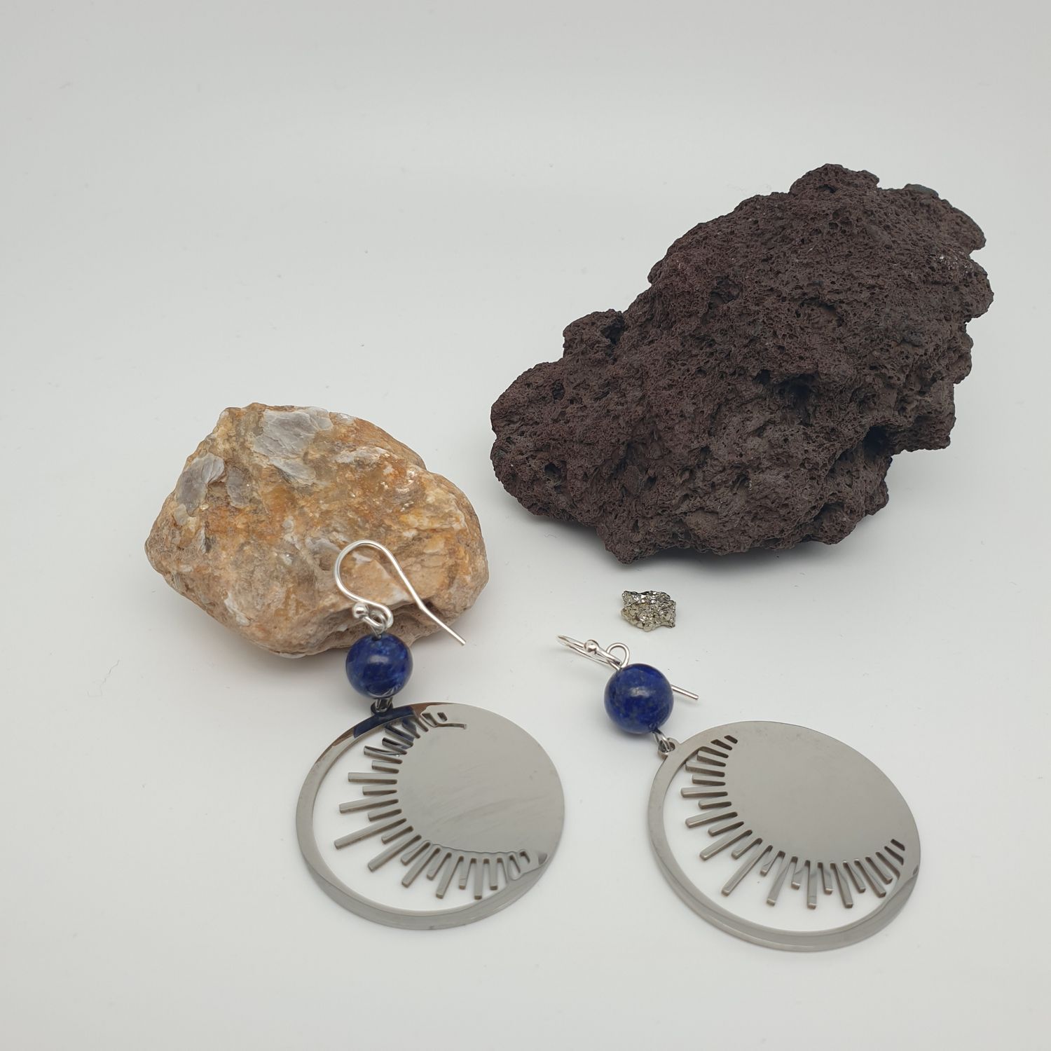 Boucles lapis-lazuli soleil lune