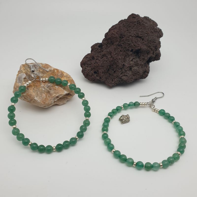 Créoles aventurine verte