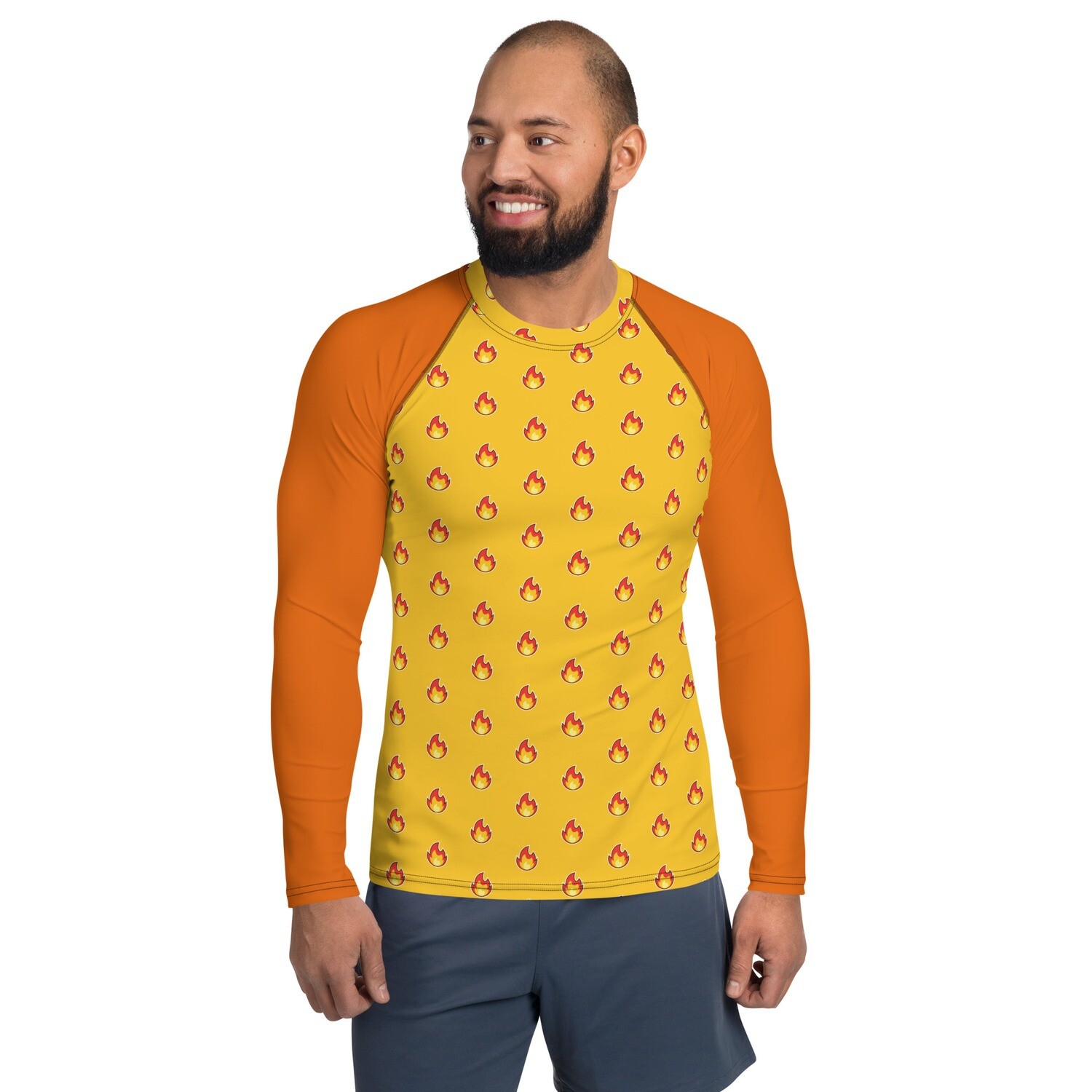 Men&#39;s Fire Pattern Rash Guard