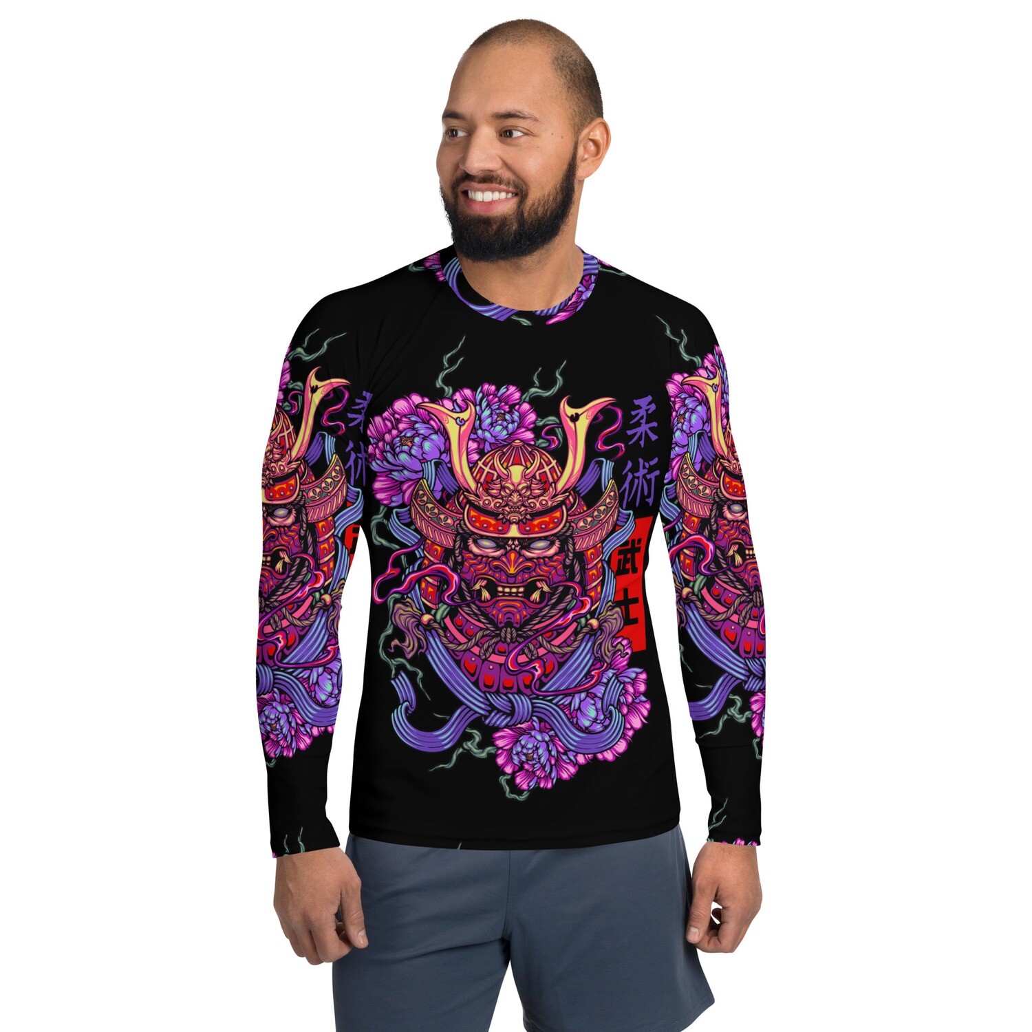 Men&#39;s Jiu Jitsu Samurai Black Rash Guard