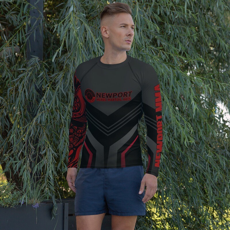 Men&#39;s Black &amp; Red Competition Rash Guard