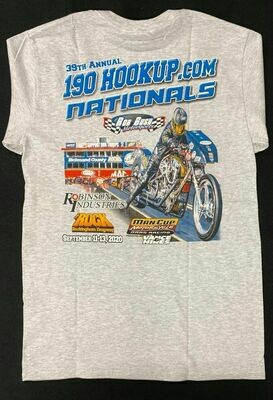 190HOOKUP.COM Nationals ManCup T-Shirt Rockingham Dragway 2020