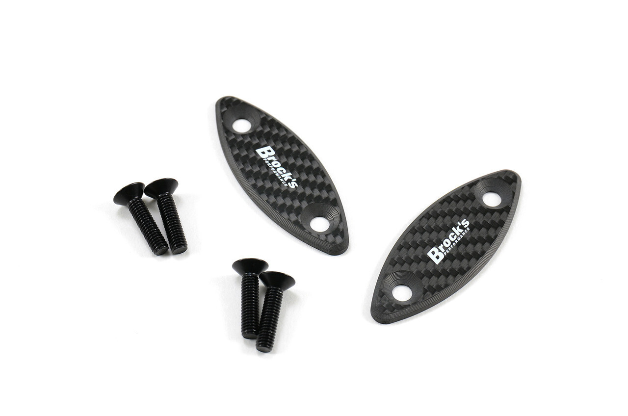 Brocks Carbon Fiber Mirror Block Off Plate Set  ZX-14R (06-21)
