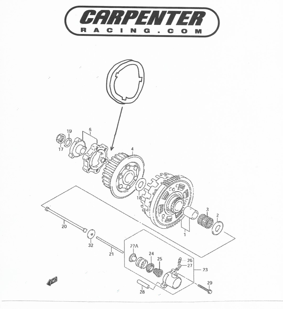 Carpenter Racing Clutch Mod Kit with Lock Ring Suzuki Hayabusa (99-07)