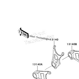 Kawasaki OEM SHIFT FORK OUTPUT,LH ZX10 (11-23)