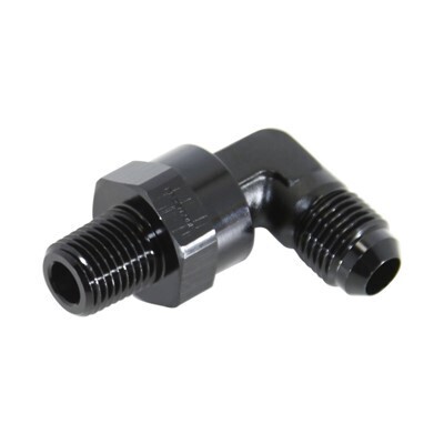 90° Swivel Adapter, -6AN » 1/4" MPT, BLK