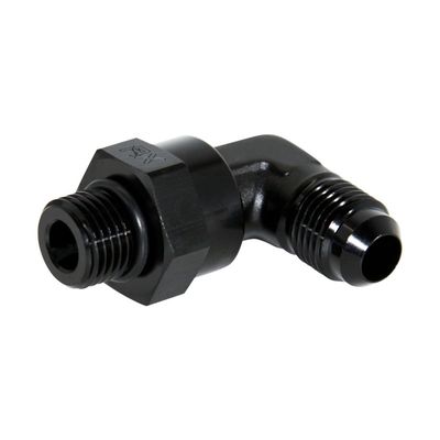 Adapter 90°, -6 AN JIC Male to -6 AN ORB Male, Black