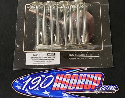 APE Stainless Steel / INCONEL Exhaust Valve Set of (8) Hayabusa 99-20 APE Stainless Steel / INCONEL Exhaust Valve Set of (8) Hayabusa 99-20