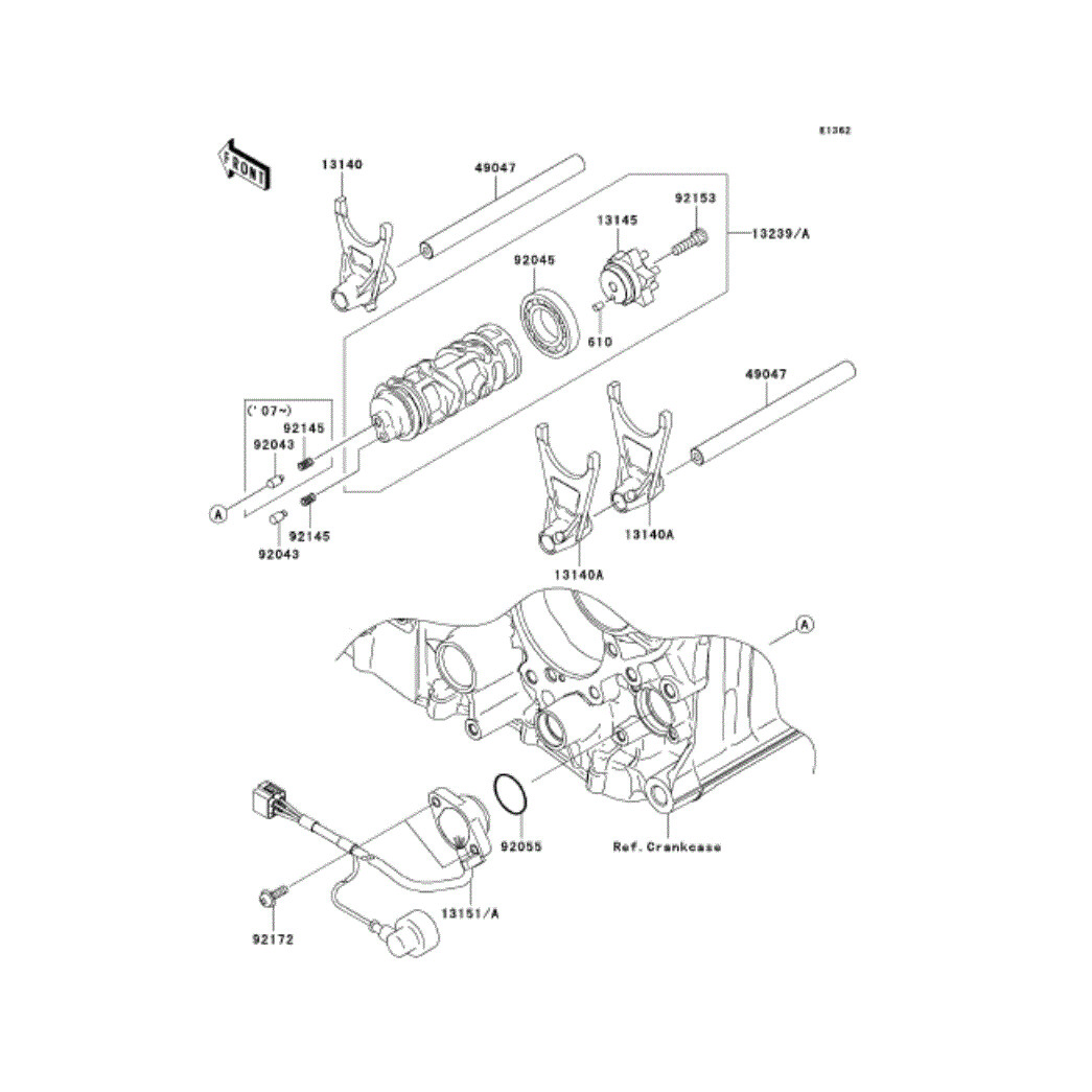 かなめページ Kawasaki OEM ZX14 Cam-Change Drum (06-20)