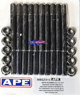 APE Main Bearings Studs Kawasaki ZX-10R (04-25)