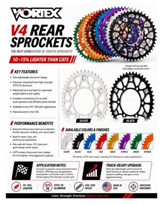 Vortex V4 Lightweight Rear Sprocket Vortex V4 Lightweight Rear Sprocket