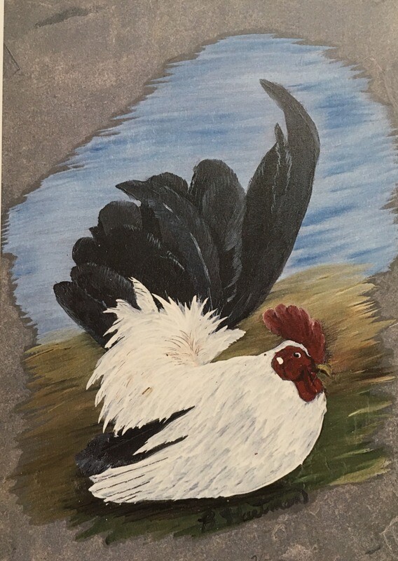 Art Print: Japanese Bantam, Black Tail Rooster