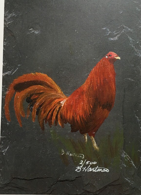 Art Print: Game Fowl Rooster, Radio