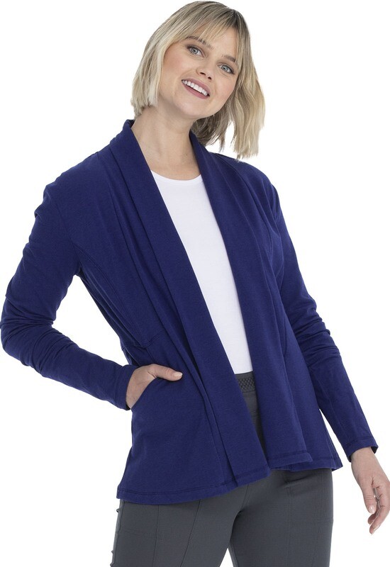 Heartsoul Scrubs Open Front Peplum Cardigan
