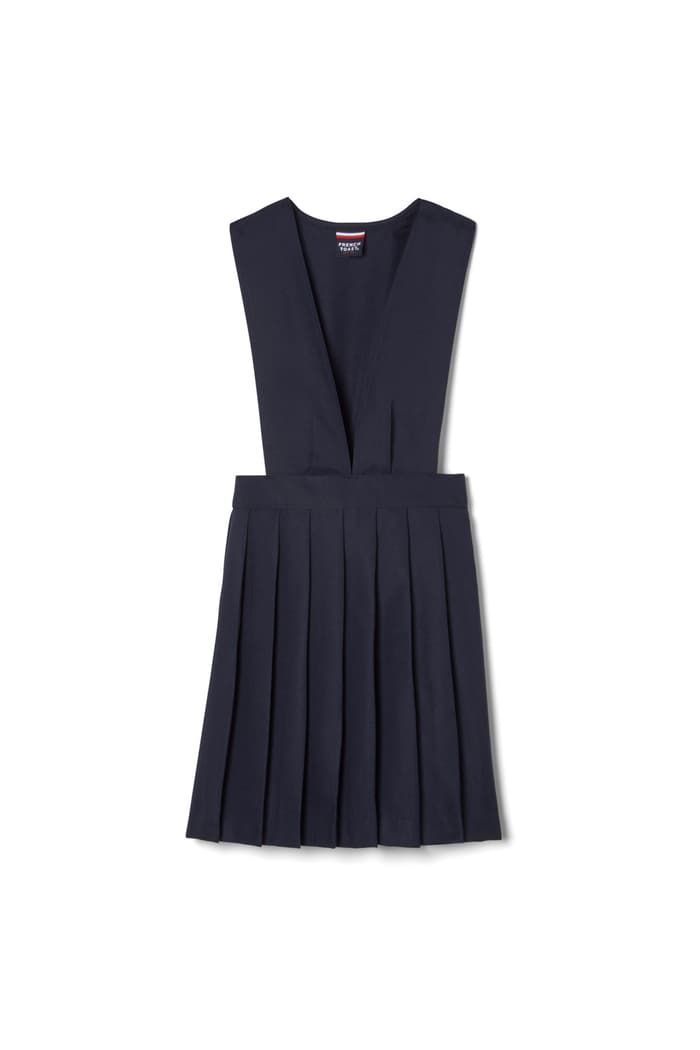 French Toast V-Neck Pleated Jumper