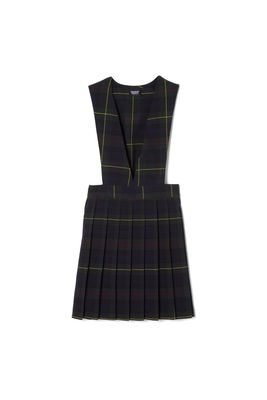 French Toast Plaid V-Neck Pleated Jumper