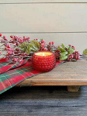 4oz Red Hobnail Christmas Candle